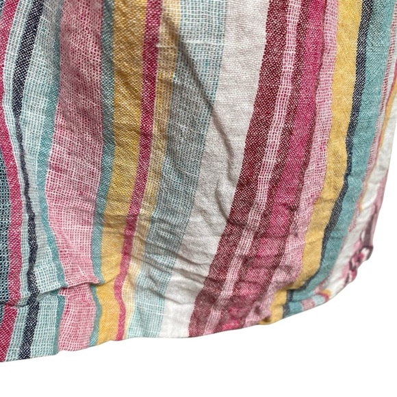 BeachLunchLounge Gayle Pastel Stripe Linen Cotton Off Shoulder Top 1X - Picture 7 of 11